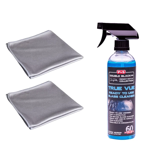 Set detergente vetro DP P&S True Vue 473 ml + 2 panni per la pulizia del vetro