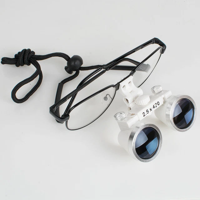 2.5X 420mm Optical Glass Loupe Dentist Surgical Loupe Adjustable Angular Viewing