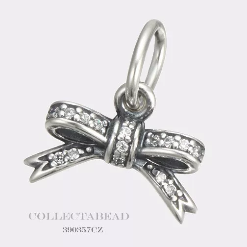 Authentic Pandora Sterling Silver Sparkling Bow Cz Pendant 390357CZ *50% OFF