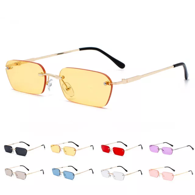 MENS MOD 60S SQUARE RECTANGLE SUNGLASSES Sixties Granny Glasses