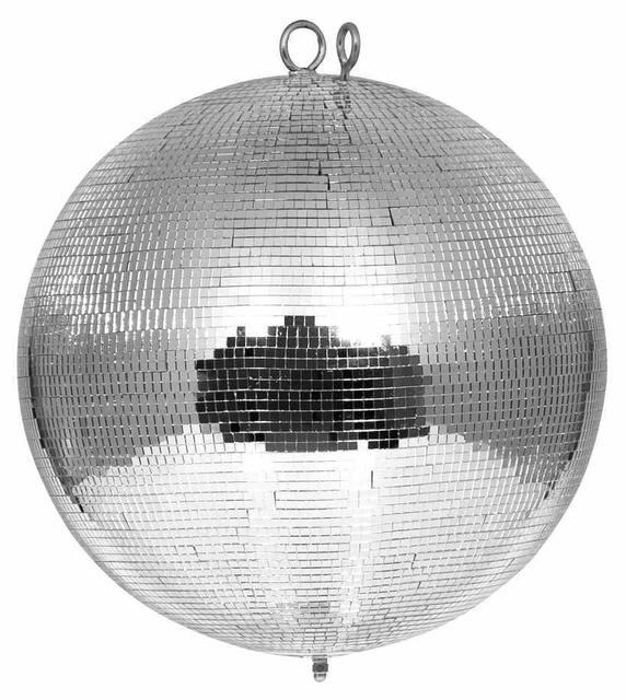 Spiegelnde 30cm Discokugel mit 5x5mm Echtglas Facetten & zweiter Sicherungsöse