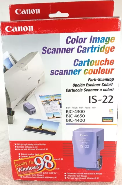 Genuine Canon Color Image Scanner Cartridge IS-22 for: BJC 4300 4650 4400 NEW