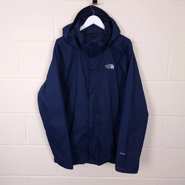 THE NORTH FACE Evolve II Hyvent Jacket Mens XL Waterproof Hooded Rain Coat Navy