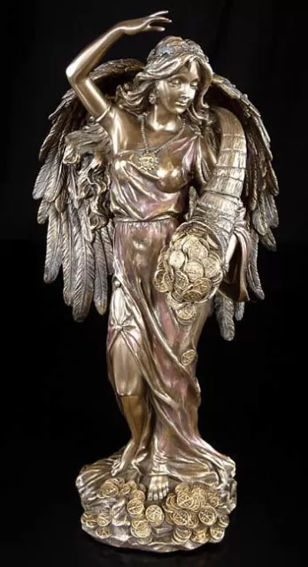 Fortuna Figura Come Angelo - Veronese Statua IN Bronzo Dea Portafortuna Deco