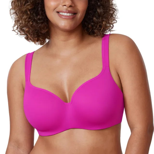 LOT 3/5 NO-PADDED Plus size Bra Womens Full Coverage Unlined