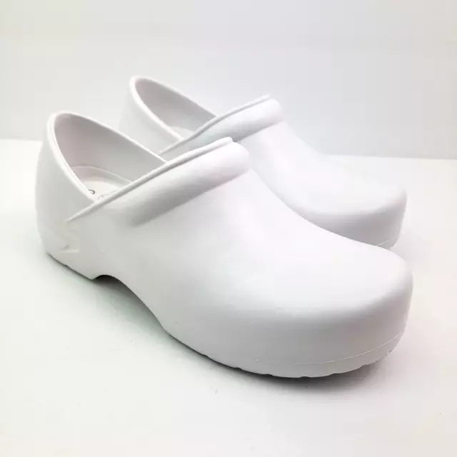 Anywear Guardian Angel Womens Size 7 White Slip On Work Clog Shoes