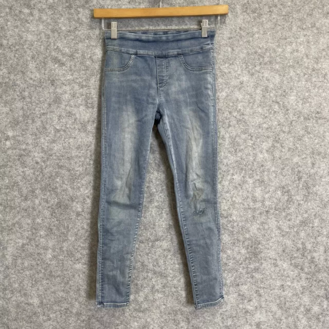 Decjuba girls pull on design faded blue stretch skinny jeans 12/10-12yrs (1395)