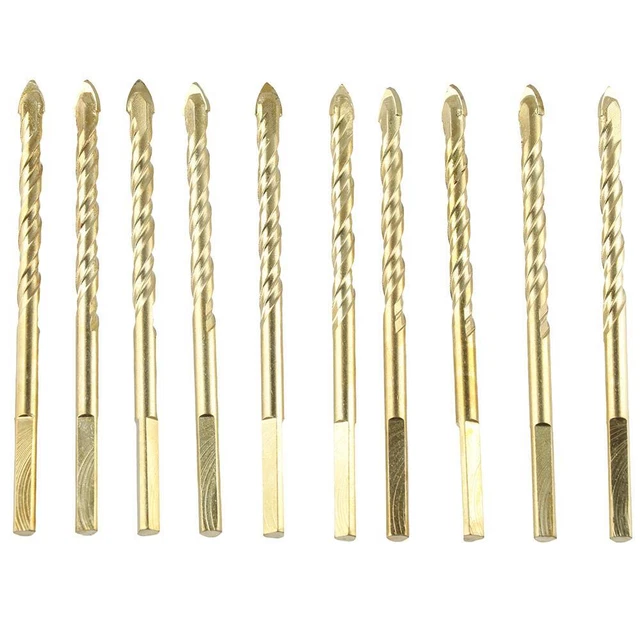 10 PCS GOLD Concrete Drill Bit Ceramic Tile Drill Bits Concrete Brick