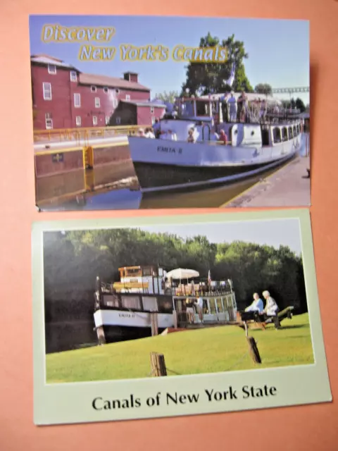 Five 1970's era Discover and Explore New York's Canals Oversize postcards