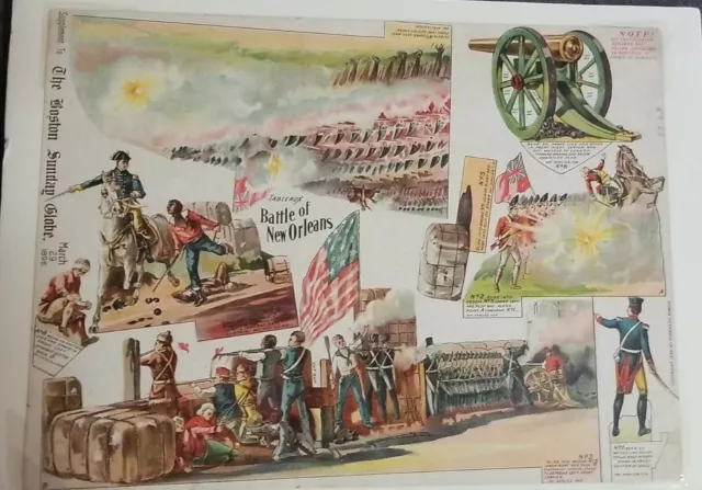 1896 Paper Model Tableaux The 1815 Battle of New Orleans Forbes Co Boston Globe