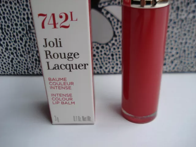 Baume à lèvres Joli Rouge Lacquer CLARINS 3g teinte 742L joli rouge 2