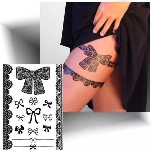 ►TATOUAGE TEMPORAIRE JARRETÈRE NOIR (tattoo éphémère provisoire / Sexy)◄