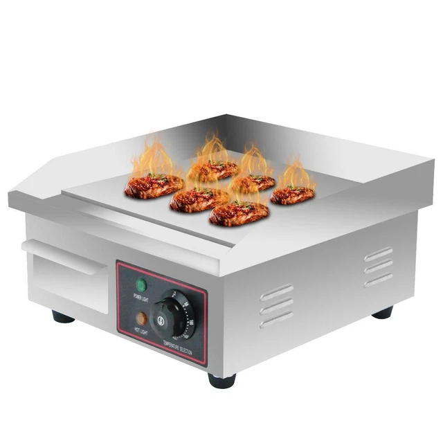 Commercial Grade 14-Inch Electric Griddle - Non-Stick Teppanyaki Grill for