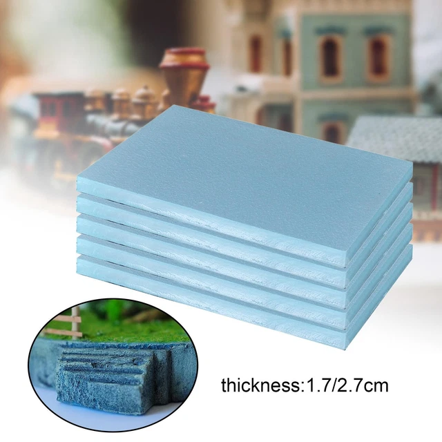 Lot De 6 Plaques Polystyrène Rigide 30 X 20 X 2 Cm – Mousse Haute Densité Pour Modélisme, Maquettes, DIY Et Paysages