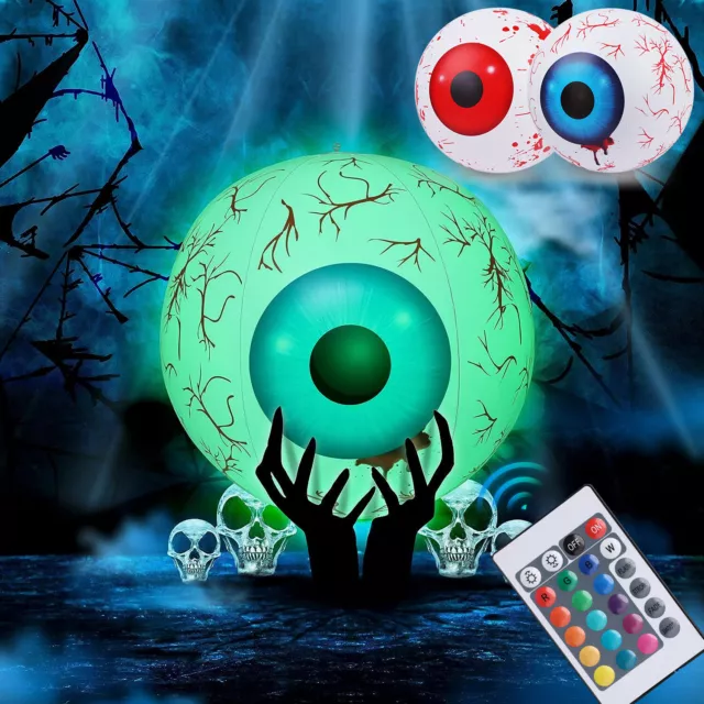 Halloween Inflatable Giant Ghost Eye with Light Blow up Lighted Yard Decoration