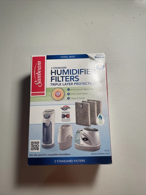 Sunbeam Holmes Cool Mist 3 Pk Humidifier Filters SF235 Triple Layer Protection