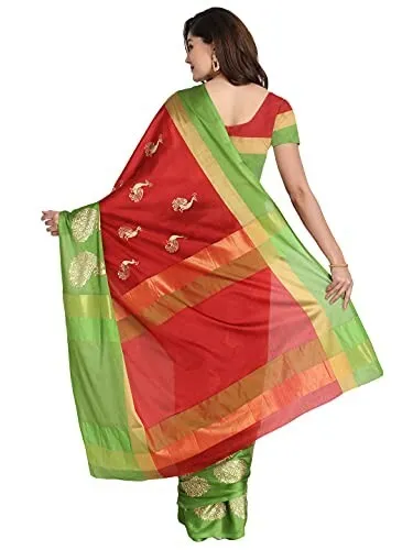 women Sari women Sari Women's Cotton Blend Saree With Blouse Piece