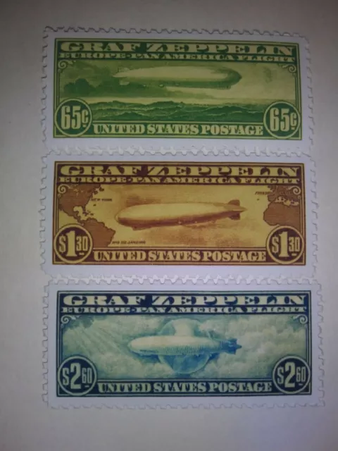 Scott # C13-C15 Amazing Replicas Air Mail Graf Zeppelin  Issue Reproductions