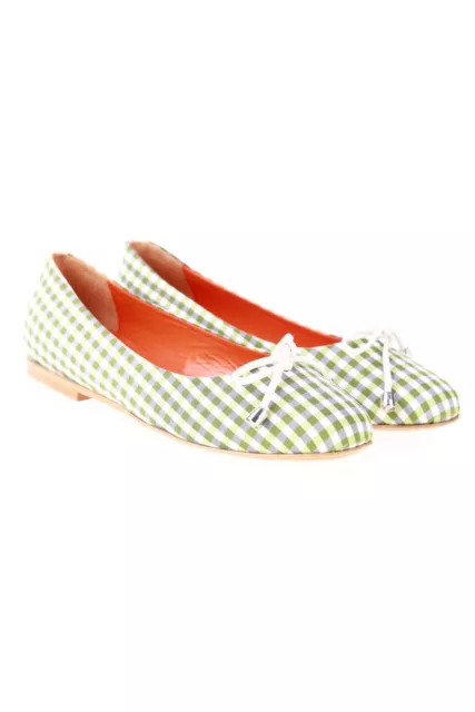 Saint-Honoré Paris Souliers ballerina flats Checked Bow 35.5 multicolor NEW