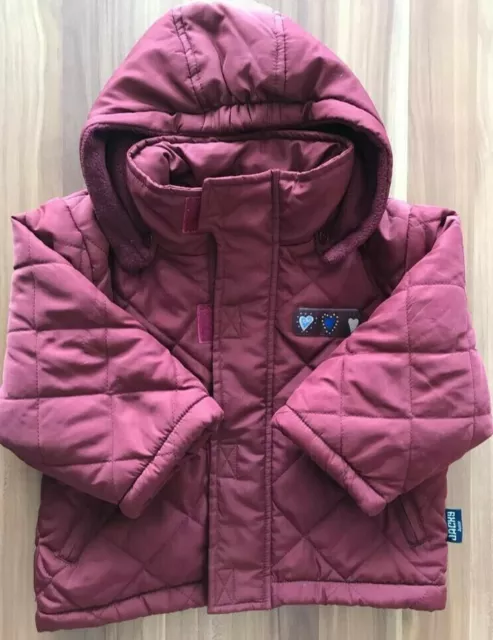 Süße Baby Mädchen Jacke Jacky Junior Übergang weinrot Kapuze Fleece Gr. 74 Neu!