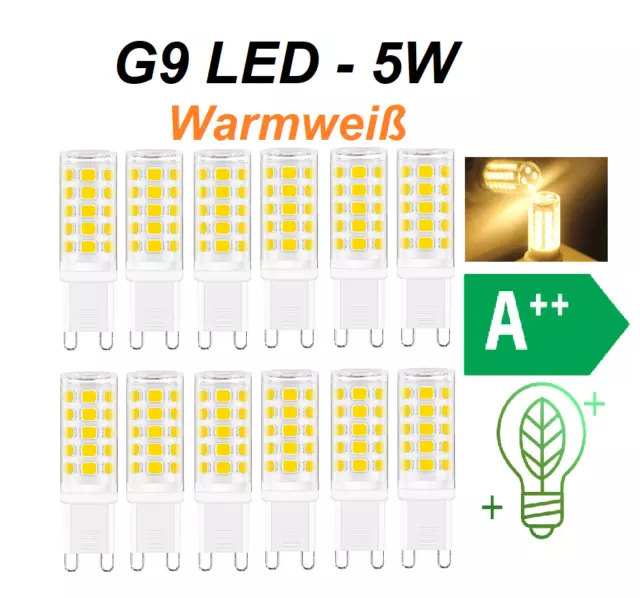 G9 LED Birne 5W 2835 SMD führte Warmweiß Energiesparlampen Super Bright 220V