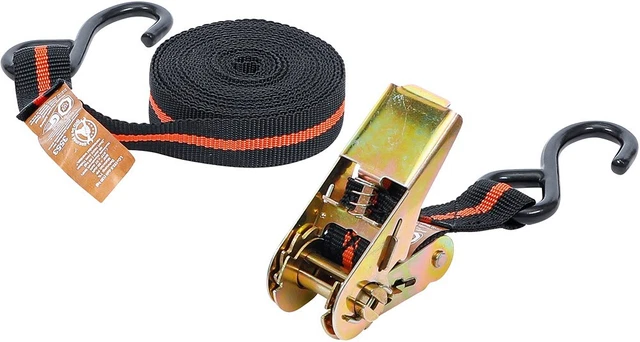 BGS fascia di serraggio fai da te, con 2 ganci pesanti, 5 m x 24 mm