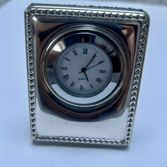 Carrs of Sheffield Solid Sterling (925) Silver Clock 67mm High Fully Hallmarked