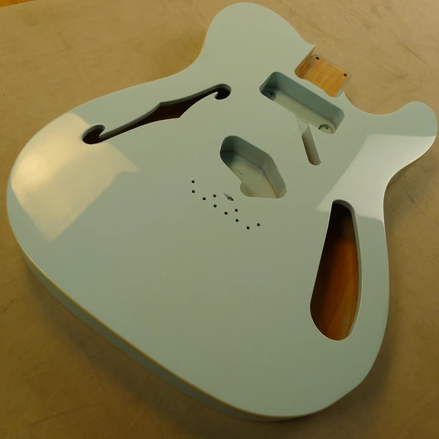 Tele F Hole Thinline Style Semi Hollow Body 2 pcs Centre Joined Alder Sonic Blue