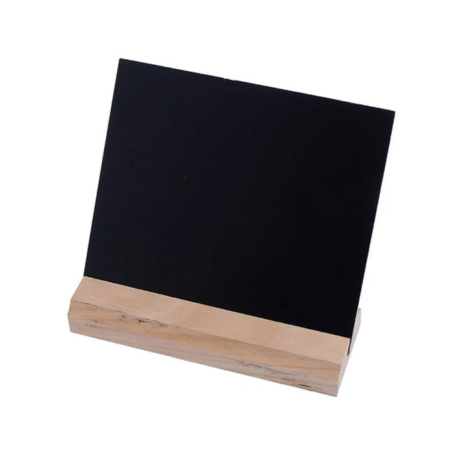 Lot De 6 Mini Assiettes Noires 15 X 13 Cm En Ardoise Avec Support En Bois Tableau Noir Double Face Pour Mariage Boulangerie Buffet Fete Etiquette De Prix Decoration Livre D Or