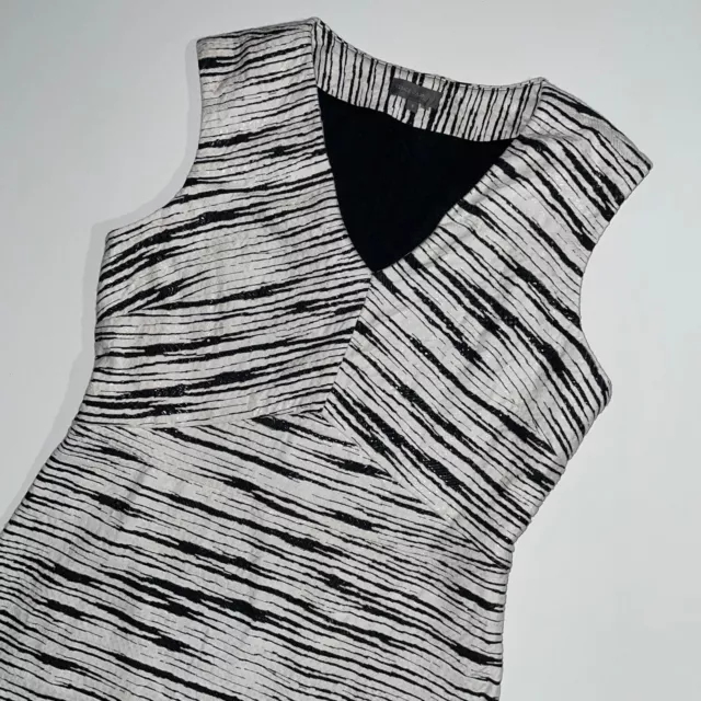 VINCE CAMUTO WOMEN'S Striped Sheath Dress Sleeveless V Neck Size 8 ...