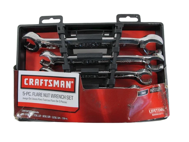 Craftsman NUEVO 5 piezas 10 Tamaños Llave de Tuerca de Brotes SAE Juego Estándar 42012 Nuevo de Edición Vida