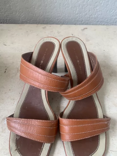 Bandolino Cognac Leather Sandals Size 7.5 m Worn Once