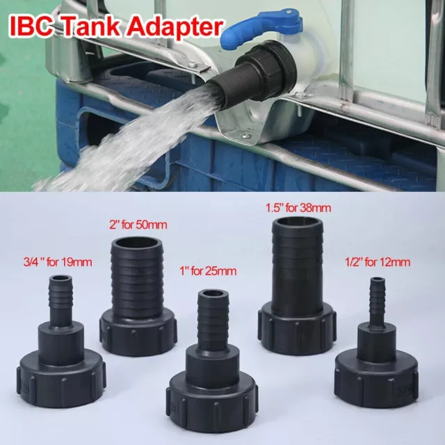 IBC Tankadapter Hahnanschluss Hohe Qualität Montagewerkzeug Schwarz 1 Stück