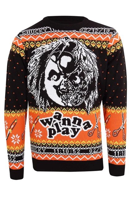 Childs Play Christmas Jumper Chucky new Official Horror Unisex Ugly Sweater