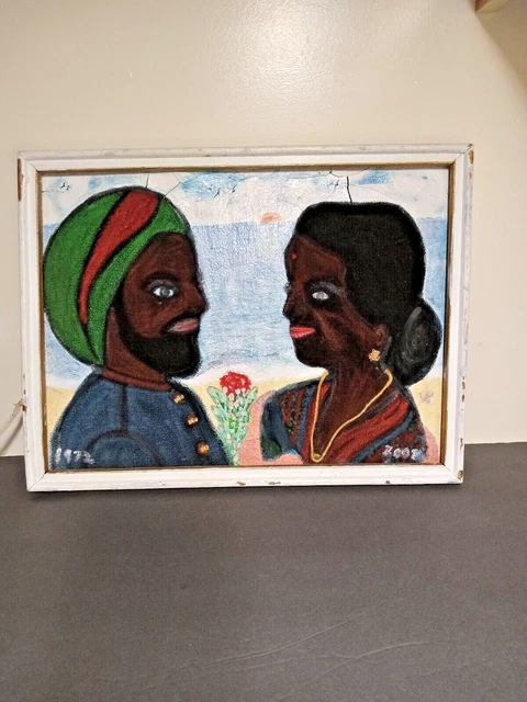 Vintage Art by Robert Saint Brice, Mix Media on Masonite;