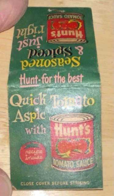 Match Book-Matches-Hunts Tomato Sauce Aspic Recipe
