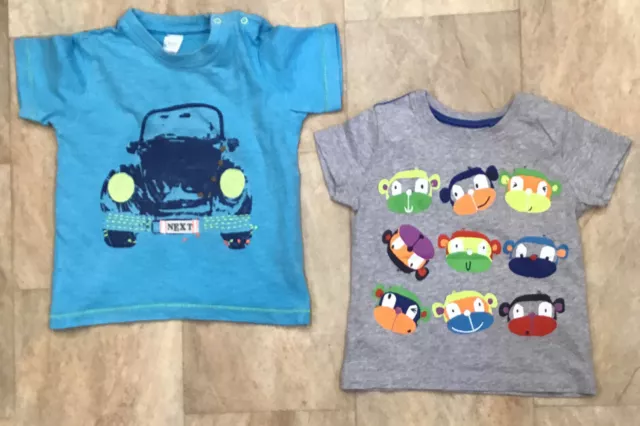 Baby Boys Next Clothes Bundle T-shirts Short Sleeve Tops Bright Age 6 - 9 Months