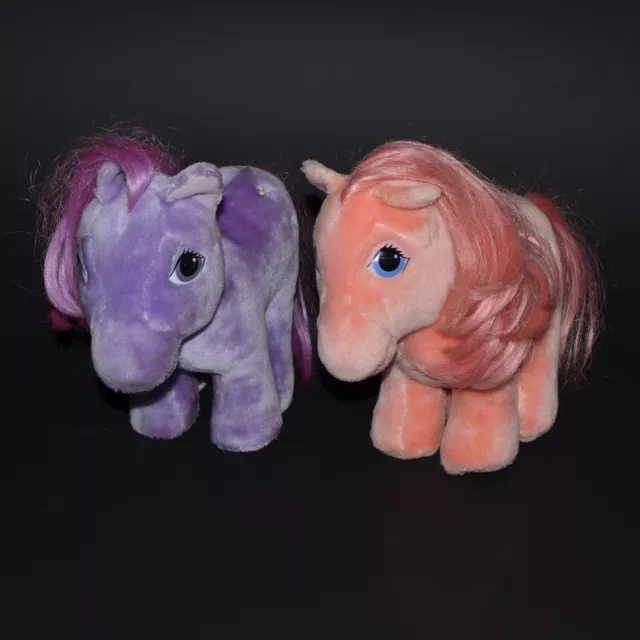 Vintage G1 My Little Pony Plush Lot Blossom Moondancer Large Stuffies 1980's