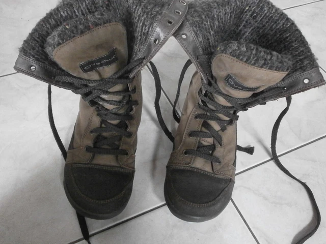 Chaussures bottes Hiver Fourrées cuir, T.37, parfait état 2