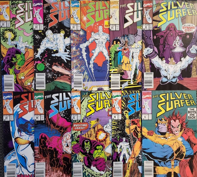 Silver Surfer #40-49 Marvel Comic Book Lot Vol. 3 Fantastic Four KEY Thanos