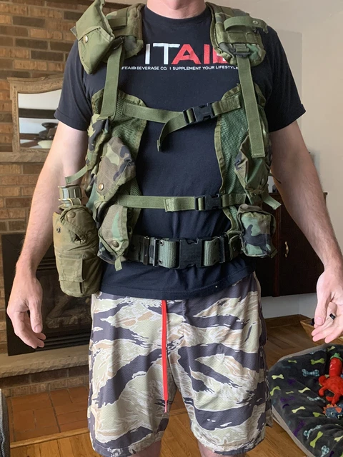 US MILITARY LBV Enhanced Tactical Load Bearing Vest Woodland Camo M81 ...