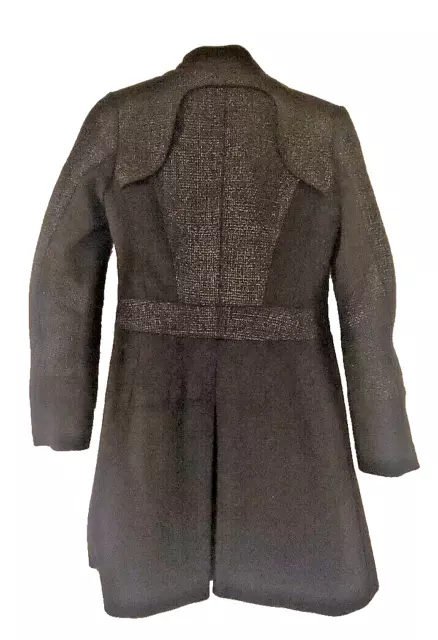 Karen Millen Wool Blend Tailored Black Tweed Coat UK 6 / US 2 2