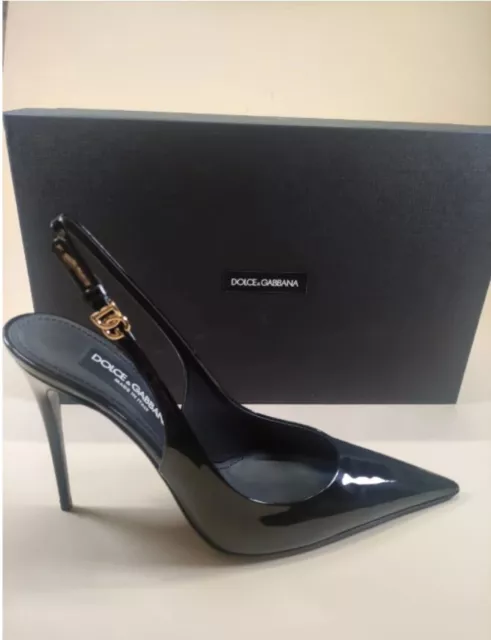 DECOLLETE Dolce & Gabbana SLINGBACK Black Con Logo DG