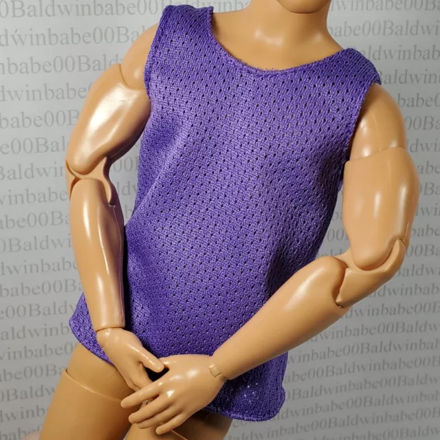 Ken Top~Made To Move Signature Looks Model #17 Purple Mesh Sleeveless Tank Shirt