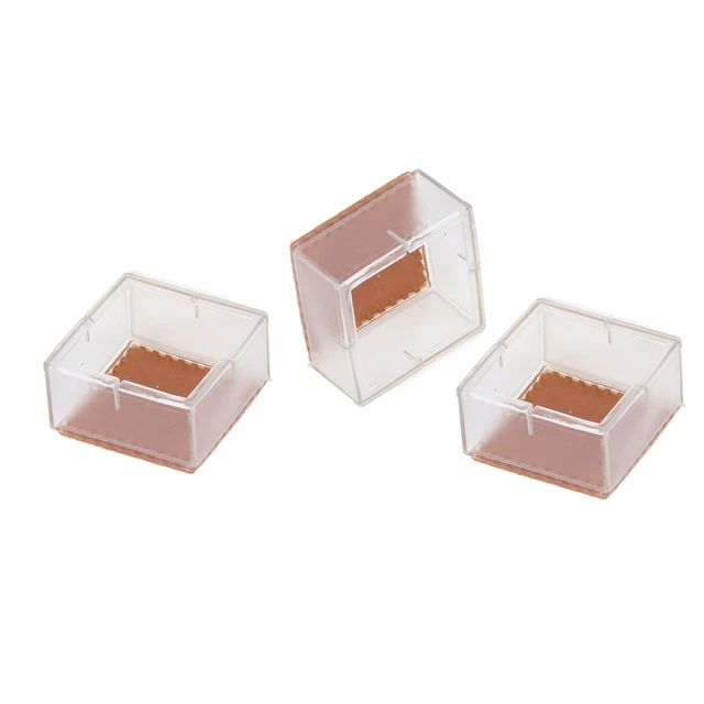 8pcs/set Silicone Chair Caps Table Foot Pads Anti Slip Transparent Square Leg OB