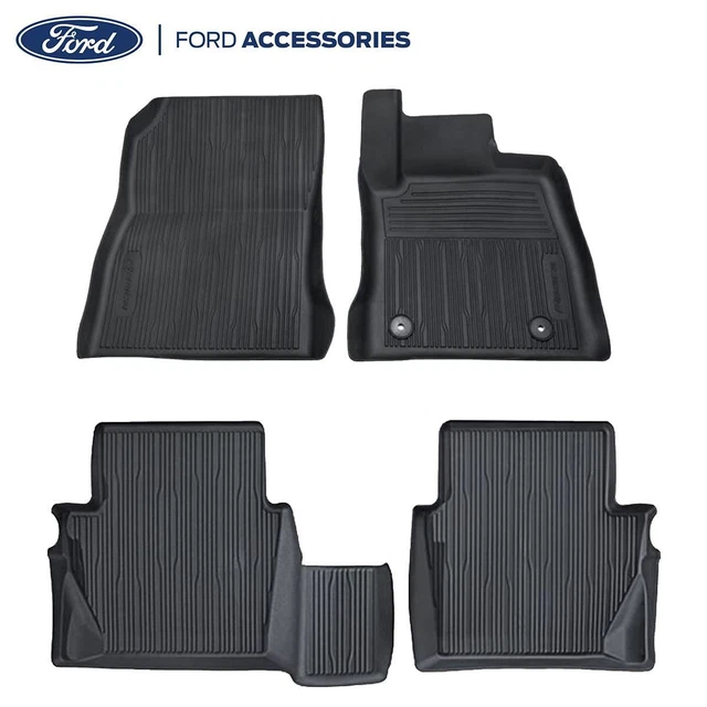 GENUINE FORD FIESTA MK8 Front & Rear Black Rubber Floor Mats Tray Style