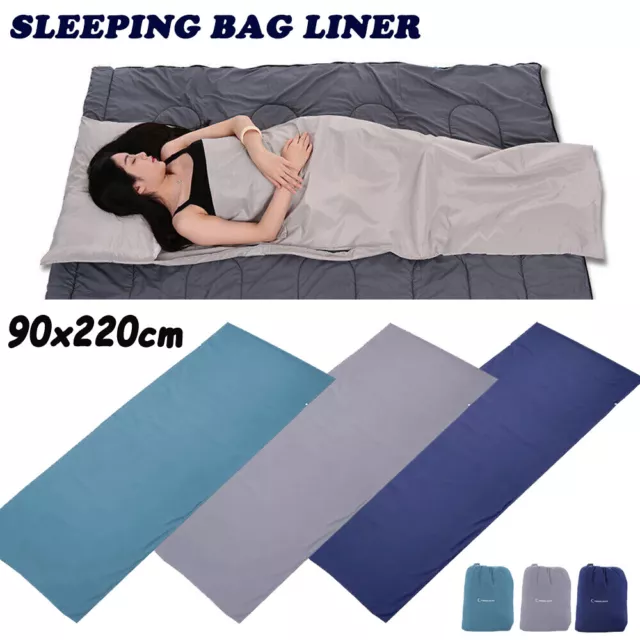 Travel Sleeping Bag Liner,  Cotton Durable Soft 220 x 90 cm Roomy Sheet Portable