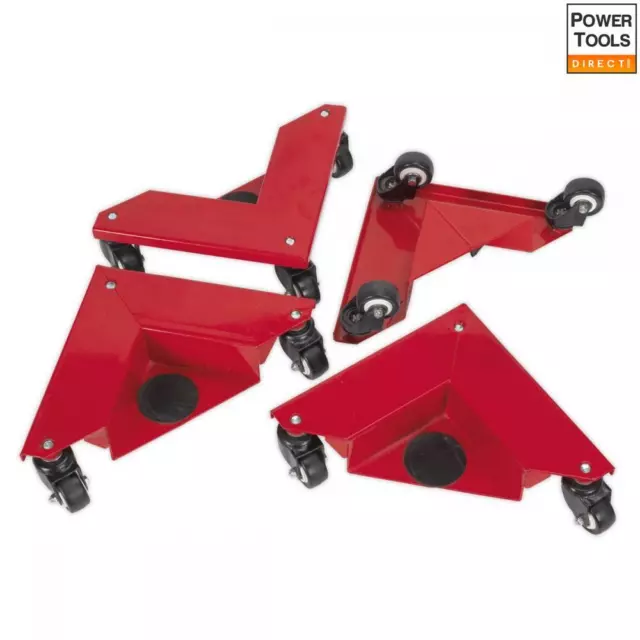 Sealey Corner Transport Dollies Set of 4 150kg Capacity