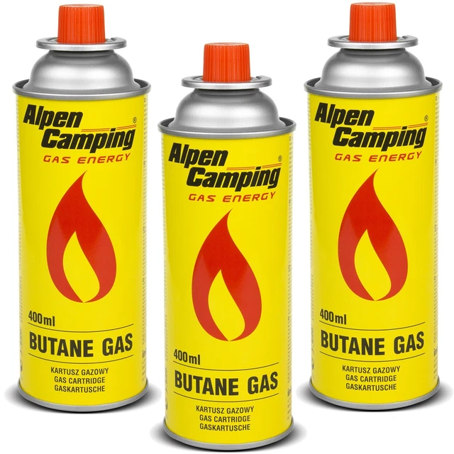 ALPEN CAMPING - Chauffage à gaz portable 1700W + 8 Cartouches gaz 2en1