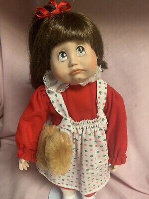 Vintage 1990 Albert E. Price Hello Dolly “Jenny” w teddy bear porcelain doll 15"